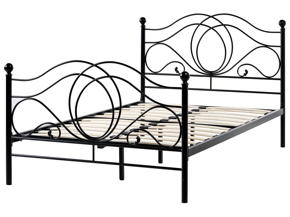 Bed Metal LYRA 120 x 200 cm (EU Small Double) Black_1026485
