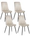 Esszimmerstuhl 4er Set KIRBY Samtstoff Beige