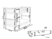 Bunk Bed with Drawers ALBON Pine Wood White 90 x 200 cm (EU Single)_800368