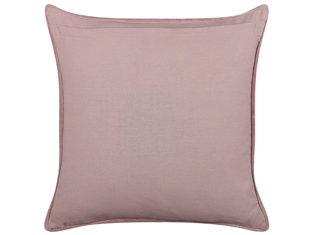 Dekokissen ROMNEYA 45 x 45 cm Samtstoff Rosa Blumenmuster_838224