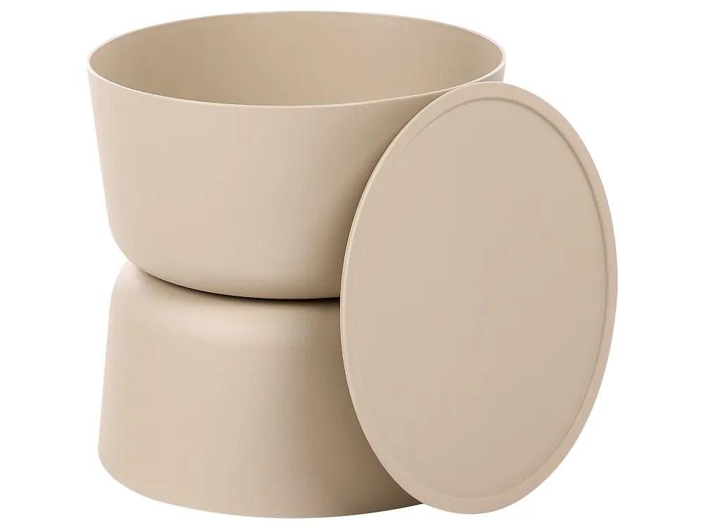Set van 2 bijzettafels ATACAMA 32/40 cm 32/40 cm Bruin Beige_1172087