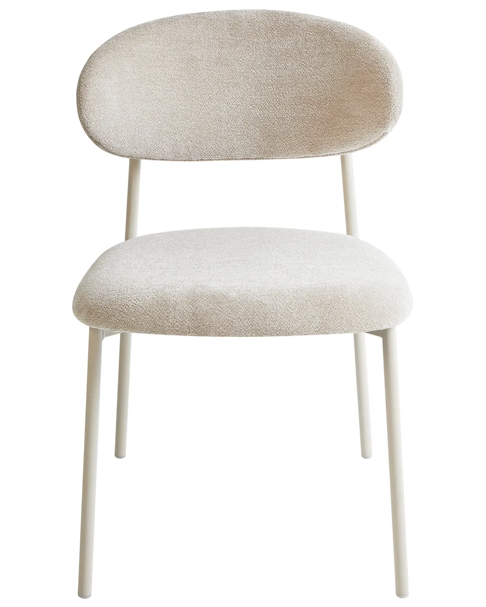 Set of 2 Dining Chairs COWLEY Chenille Light Beige_968458