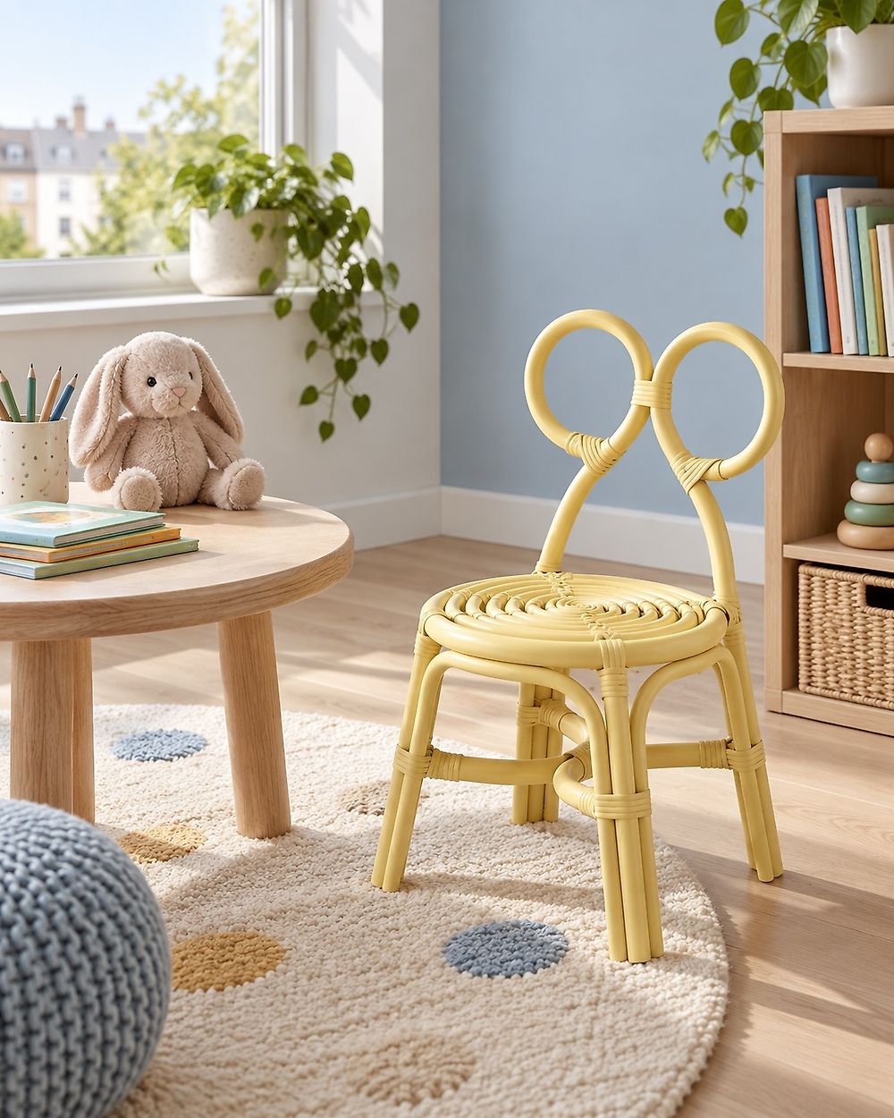 Kindersessel MIRTIA Rattan Gelb
