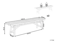 Gartenbänke 2er Set TINDARI 180 cm Bambus Hellbraun_921533