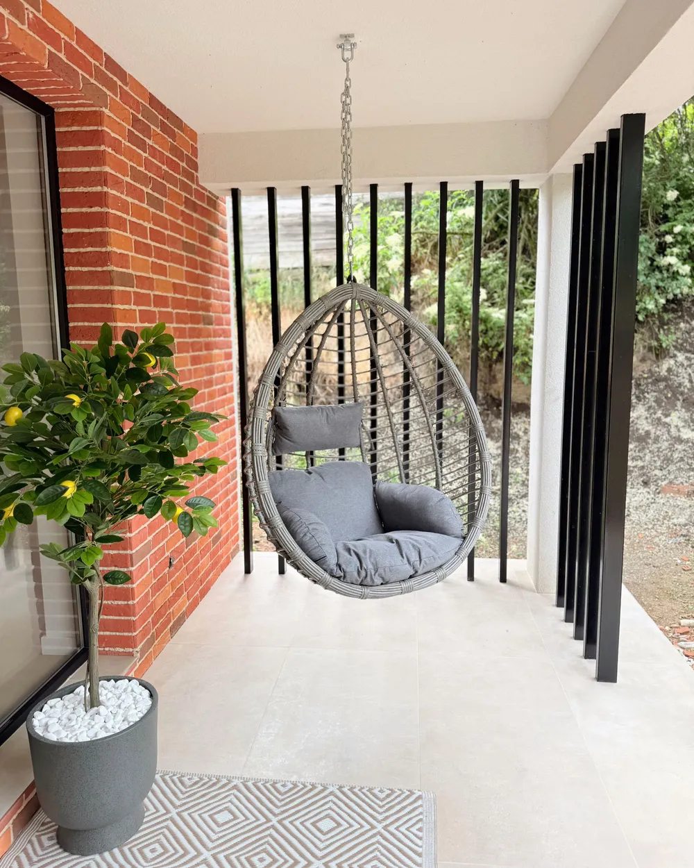 Hanging Chair TOLLO PE Rattan Grey_1082495