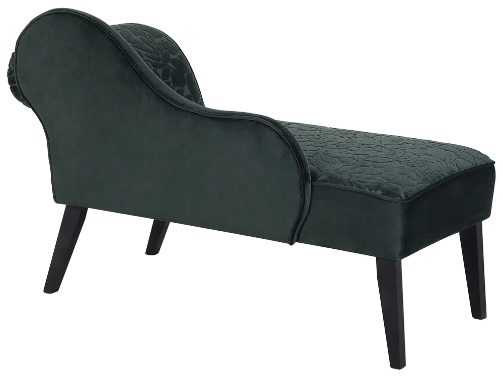 Rechtsseitige Chaiselongue BIARRITZ Samtstoff Dunkelgrün_733917