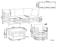 Garden Lounge Set with Table 5 Seater CERRETO Bamboo Off-White_909599