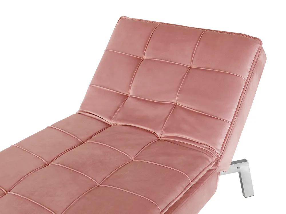 Chaiselongue LOIRET Samtstoff Rosa_760202
