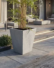 Plant Pot BAIHE 42 cm Grey_1176667