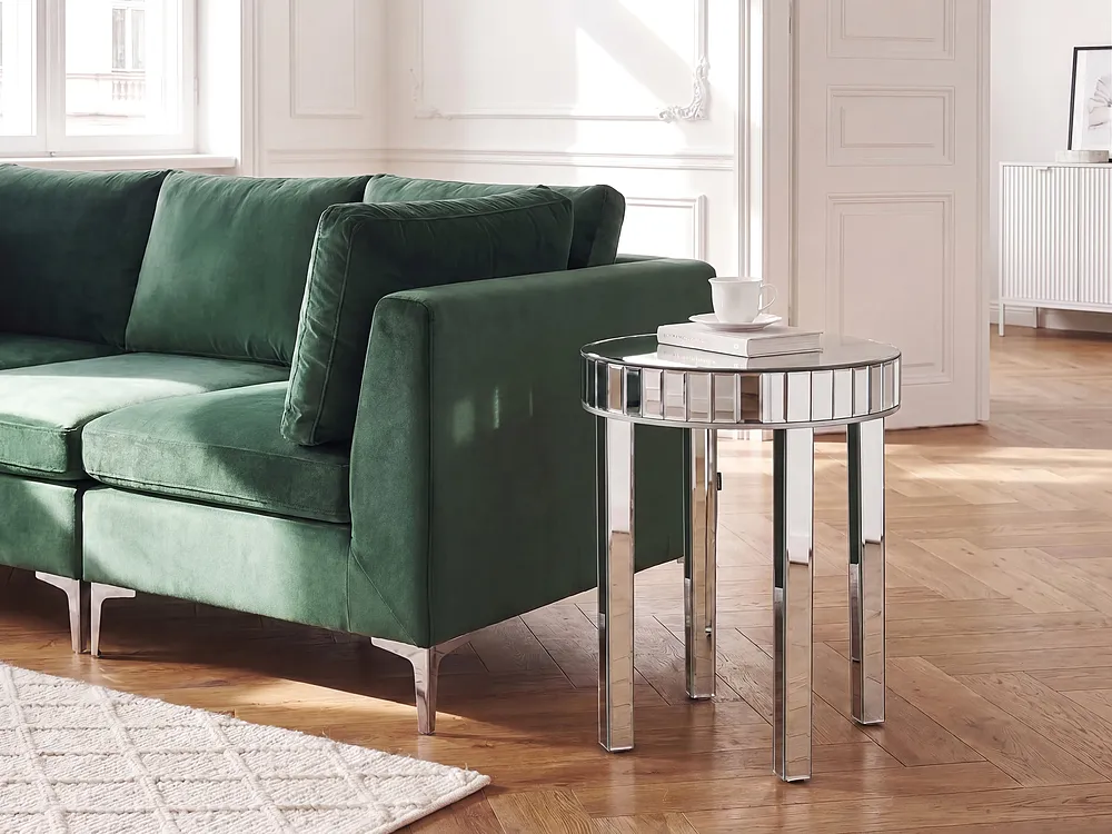 Side Table RIMARDE Glass Silver