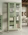 Vitrine mit Glastüren GLEORA Metall Mintgrün