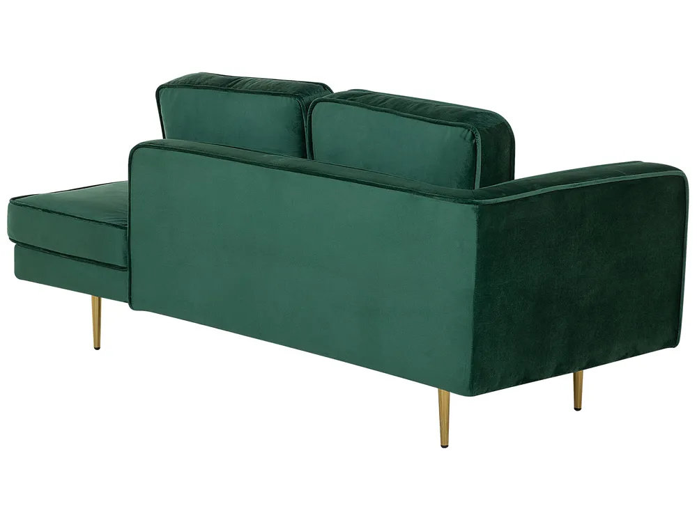 Linksseitige Chaiselongue MIRAMAS Samtstoff Smaragdgrün_739199