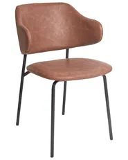 Set of 2 Dining Chairs KENAI Faux Leather Brown_939008