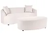 Sofa AMAL mit Ottomane Stoff Hellbeige