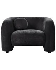 Sessel LEIREN Chenillegewebe Schwarz_1028683