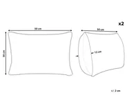 Gartenkissen 2er Set ALISMA Pflanzenmuster 30 x 50 cm Hellbeige_1135669