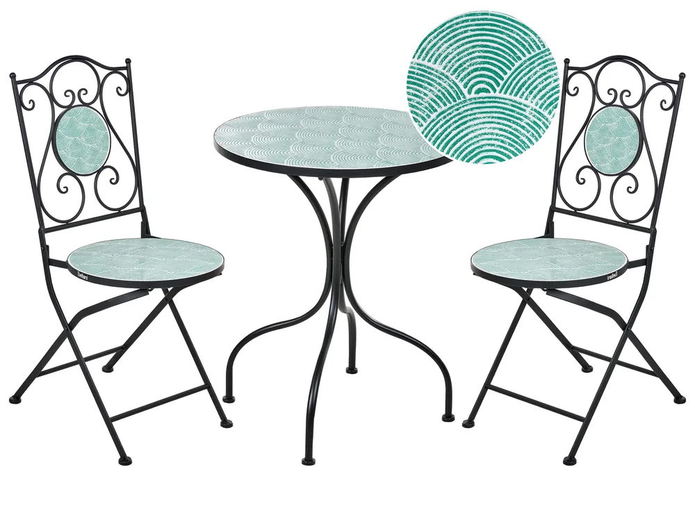 Bistro Set klappbar ANAPO Metall Schwarz