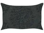 Dekokissen 2er Set VELOOR 30 x 50 cm Baumwolle Dunkelgrau Orientalisches Muster_826966