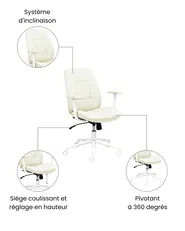 Chaise de bureau CARLTON Tissu Vert menthe_1059690