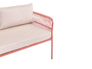 Garden Corner Sofa 3 Seater ONZO with Tables Metal Red Right Hand_1084399