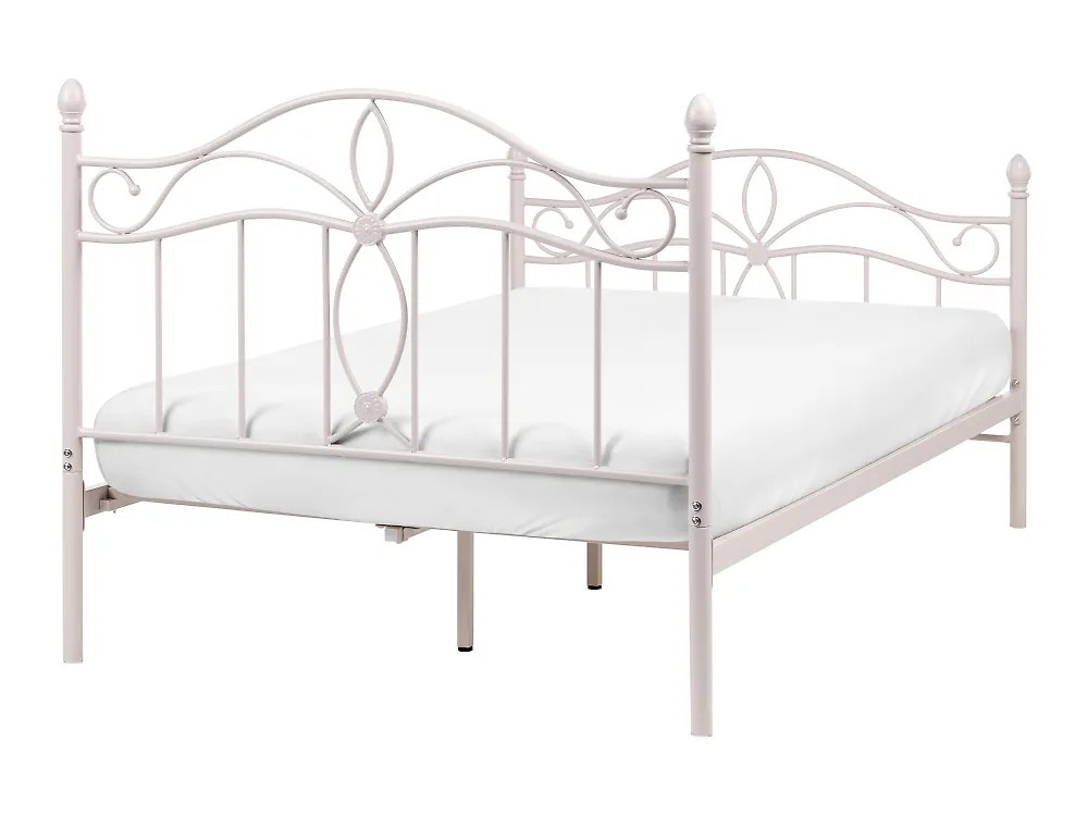 Bett mit Lattenrost Metall ANTLIA 120 x 200 cm Hellbeige_1165264
