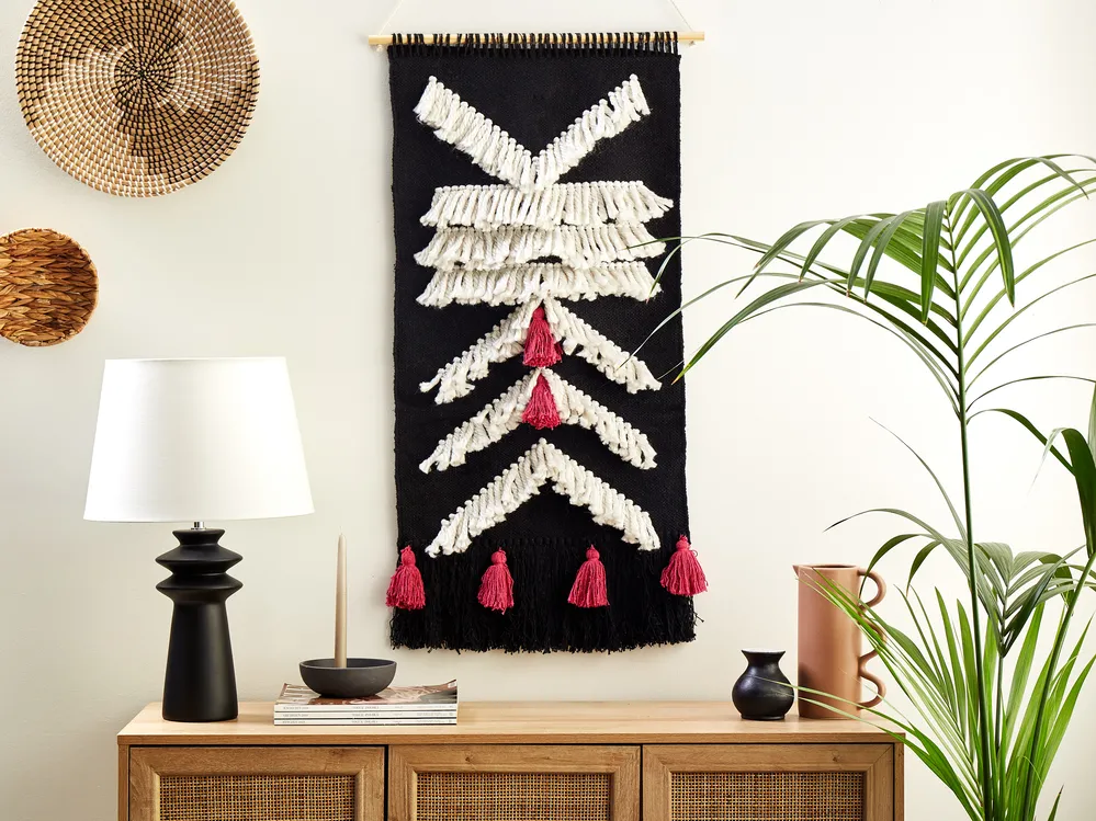 Wandbehang PAKPATTAN Baumwolle 123 cm Schwarz
