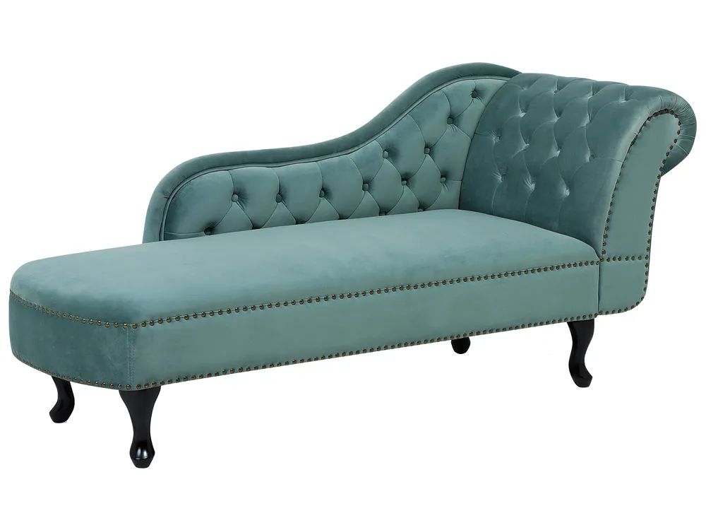 Right-Hand Chaise Longue NIMES Velvet Mint Green_712560