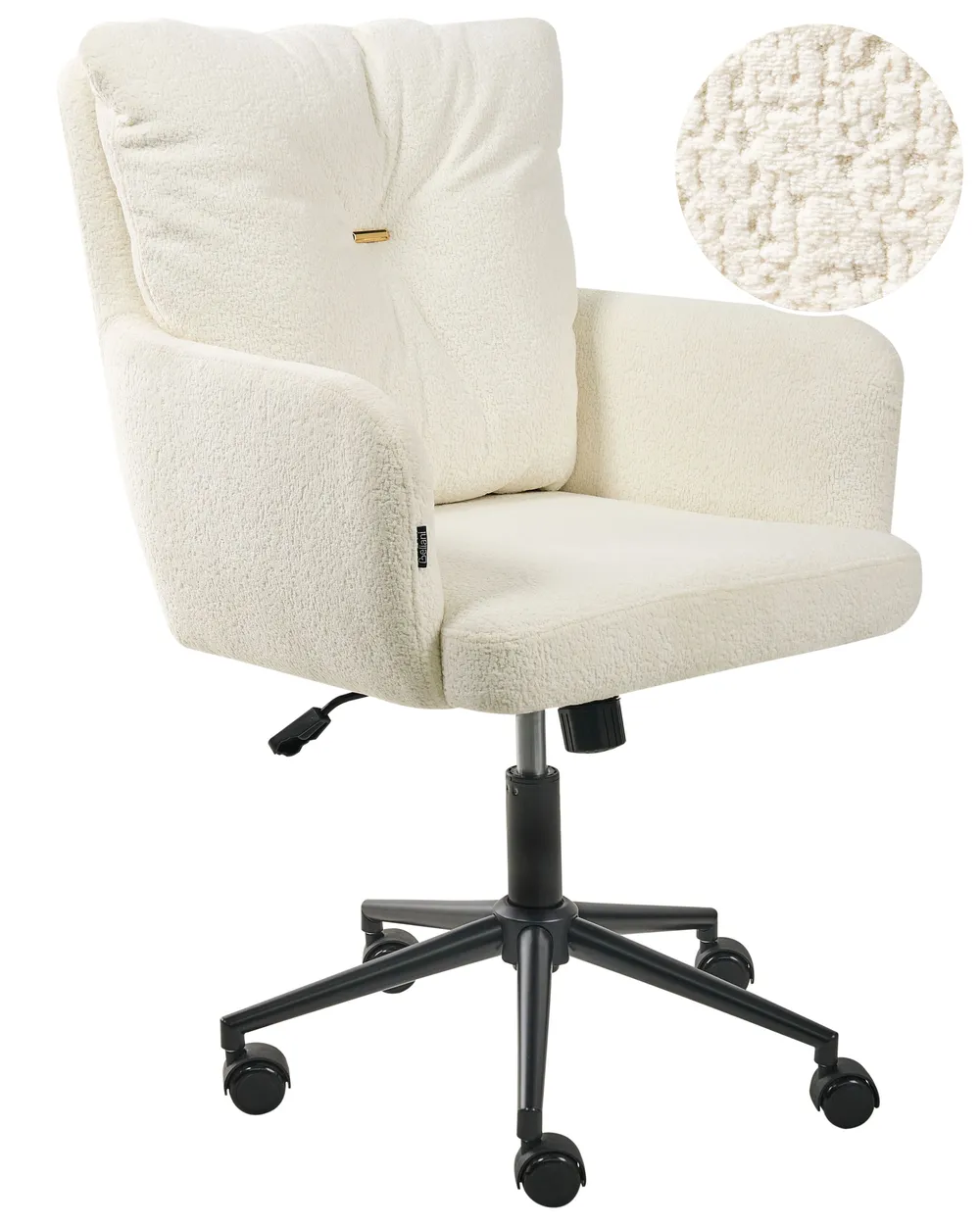 Schreibtischstuhl ALPINE Bouclé Cremeweiß
