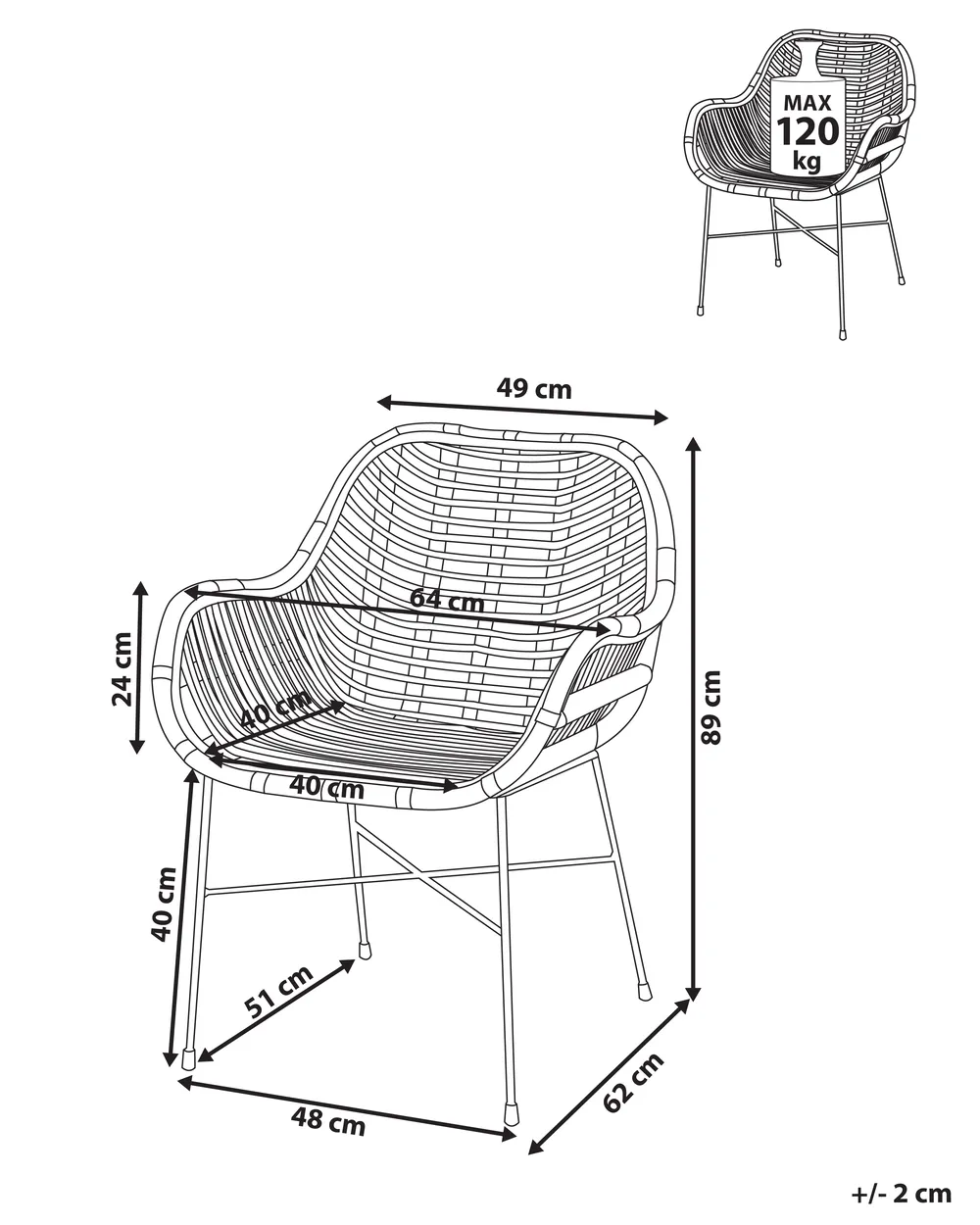 Esszimmerstuhl CANORA Rattan Braun_736610