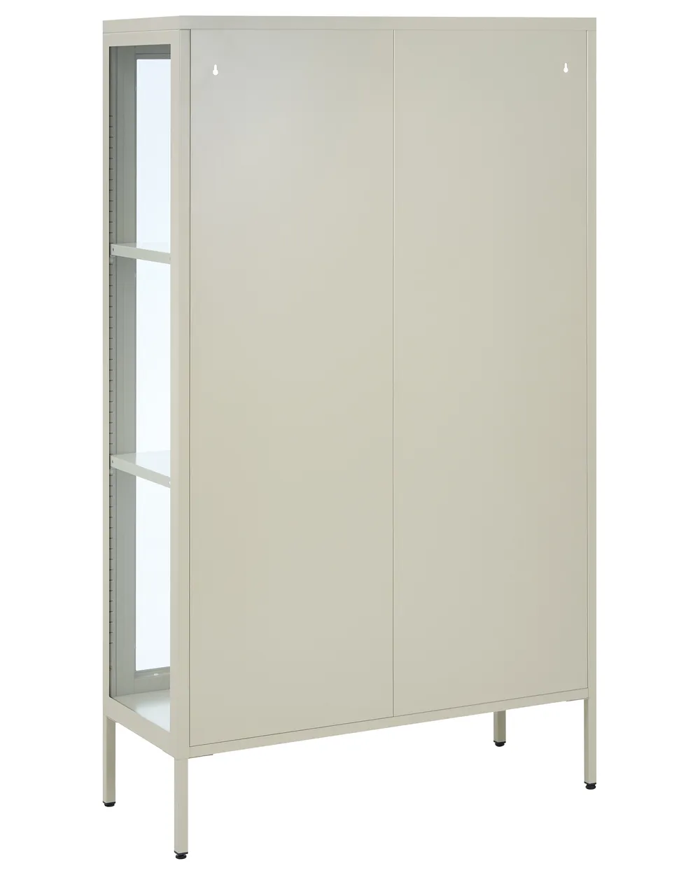 Vitrine mit Glastüren NASH 90 cm Metall Hellbeige_1091106