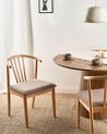Esszimmerstuhl 2er Set CRAIG Holz Hellbraun / Taupe