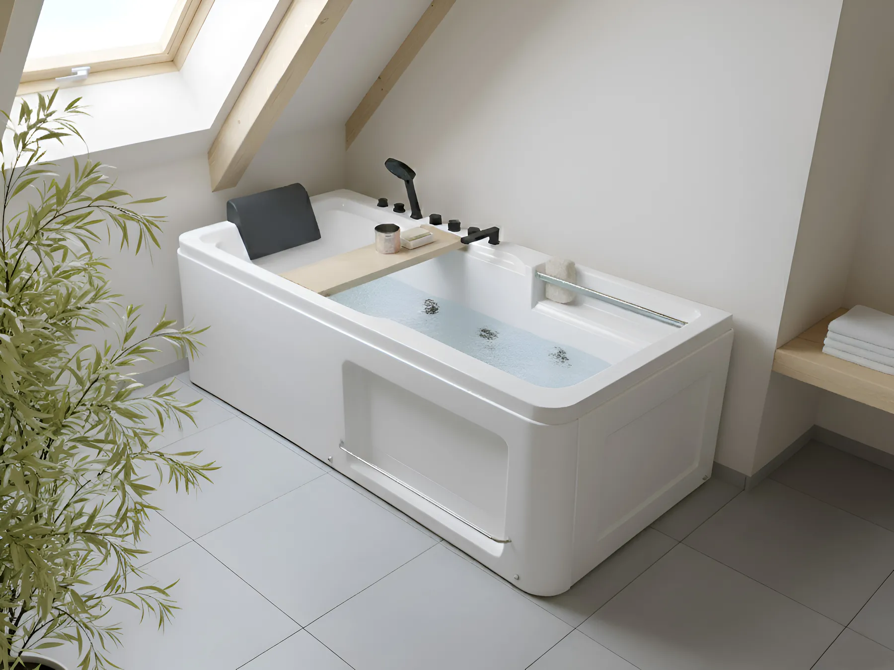 Whirlwanne Eckmodell CAMALU 180 x 86 cm Weiß_1029453