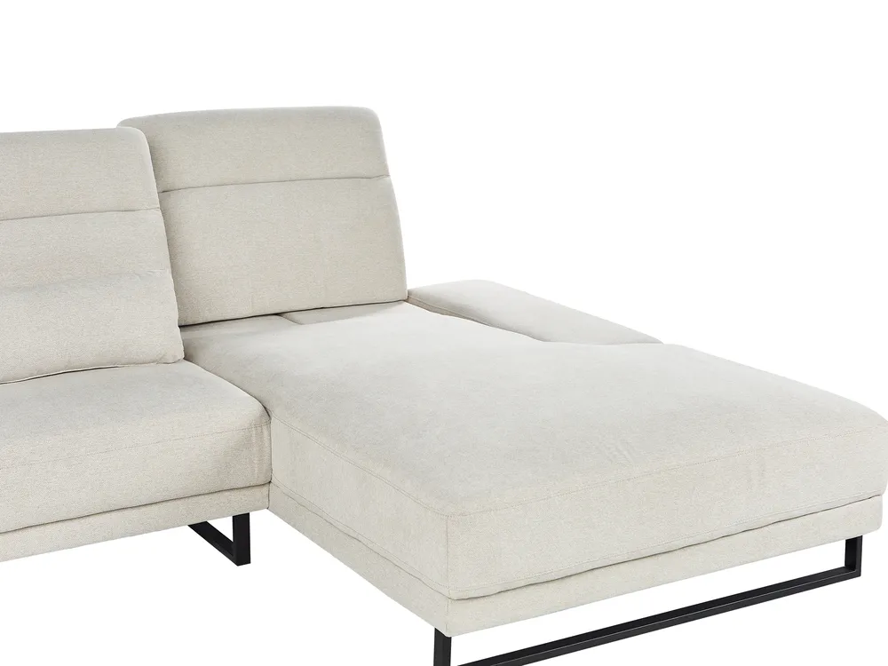 Corner Sofa 4 Seater IKAST Fabric Light Beige Left Hand_961870