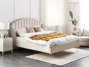 Bett mit Lattenrost Stoff AMBILLOU 160 x 200 cm Hellbeige_1172033