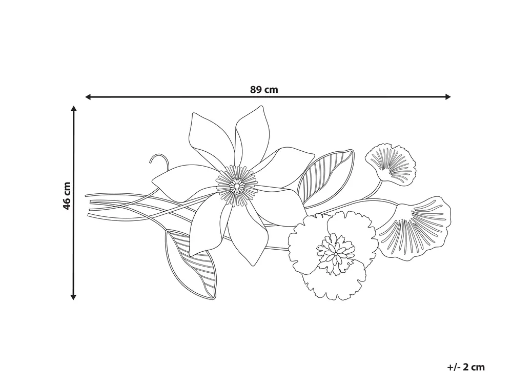 Wall Decor Flower EUROPIUM Metal 46 cm Gold_933887