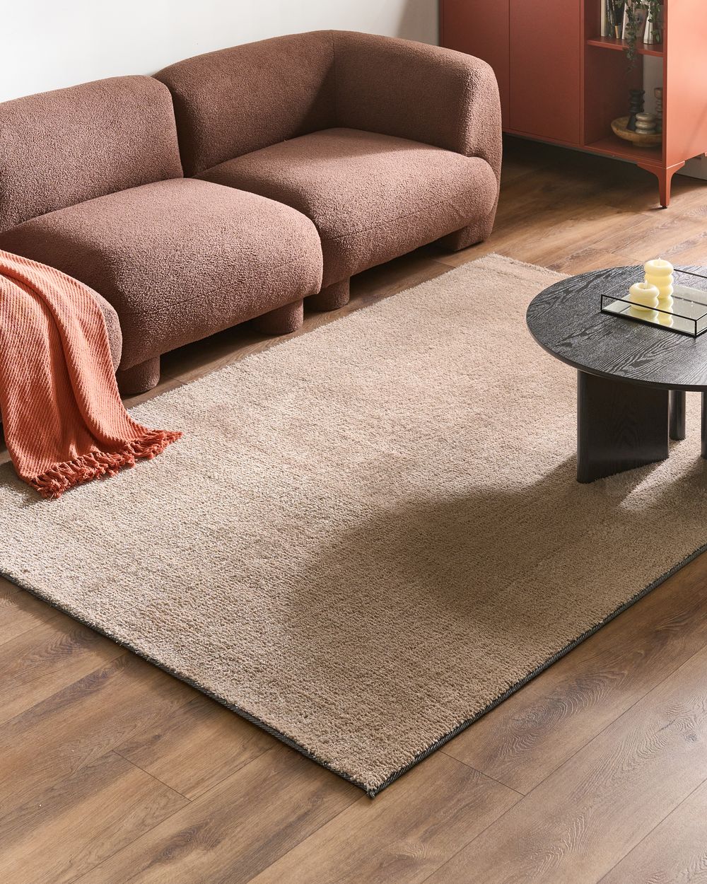 Hoogpoligvloerkleed DEMRE Zandbeige 160 x 230 cm