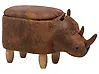 Tierhocker mit Stauraum RHINO Nashorn Kunstleder Hellbraun