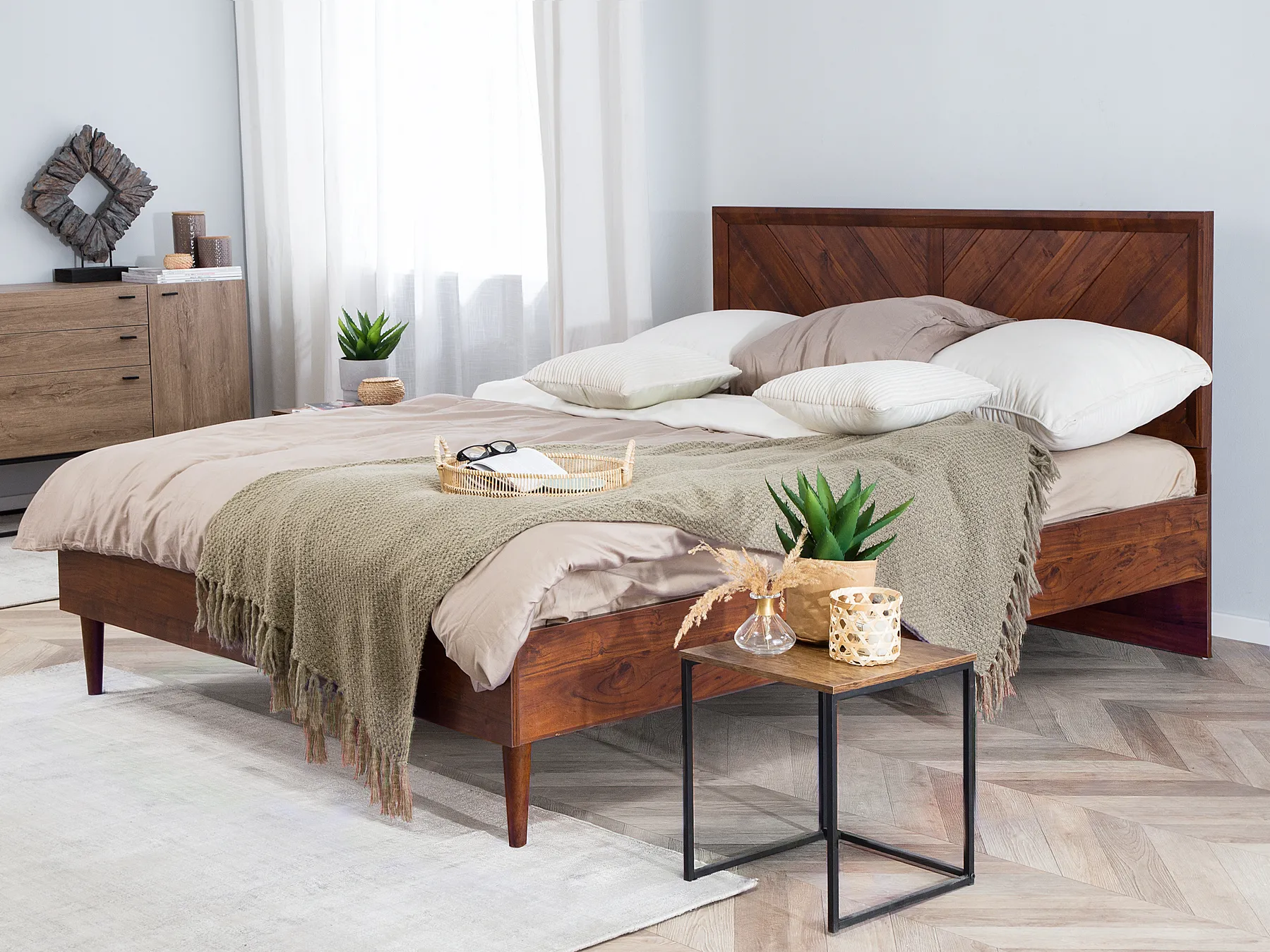 Bett mit Lattenrost MIALET 160 x 200 cm Dunkelbraun_748140