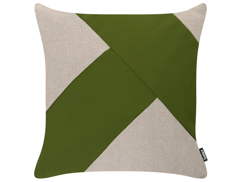 Lot de 3 coussins d'extérieur ALETRIS À carreaux 45 x 45 cm Beige/vert_1125197