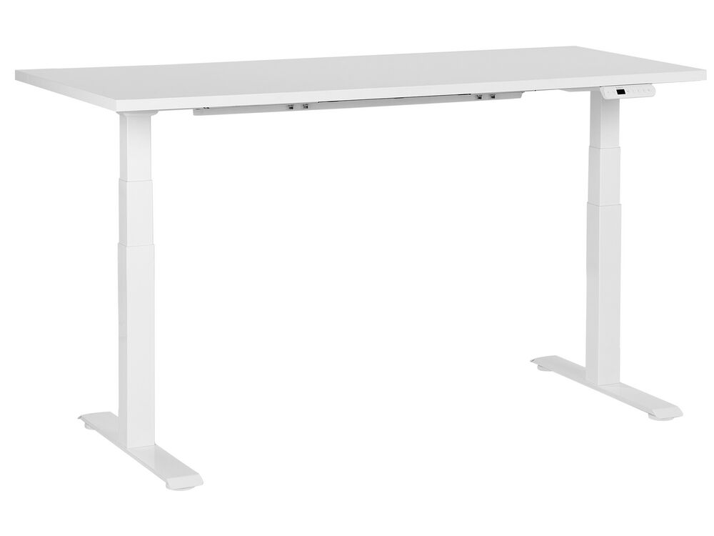 Električno nastavljiva delovna miza DESTINES 160 cm x 72 cm Bela