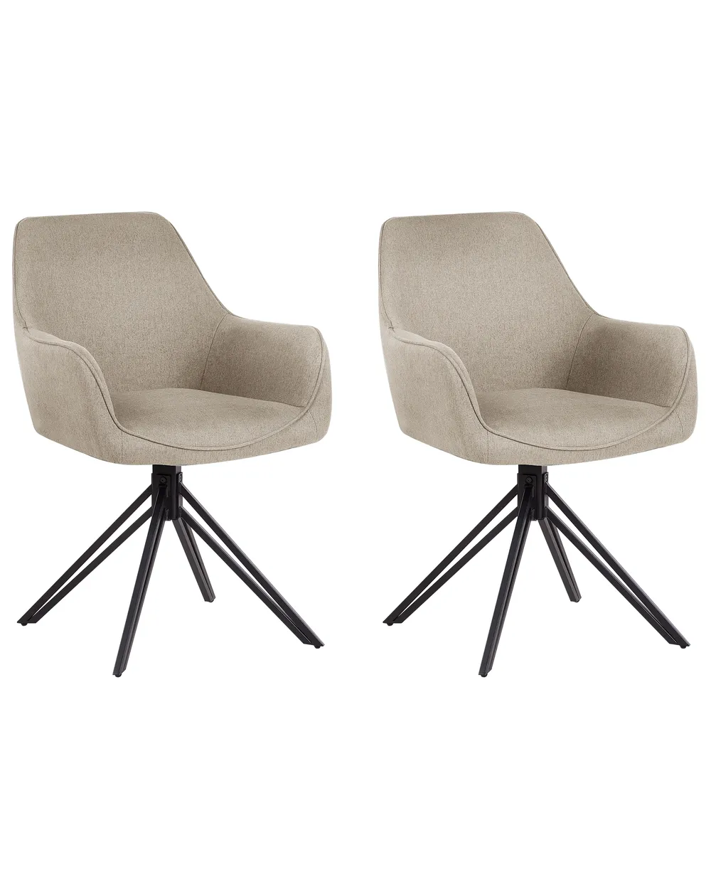 Set of 2 Dining Chairs Swivel JODAR Taupe