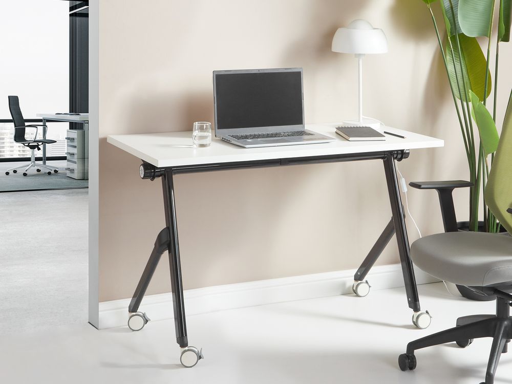 Sklopivi pisaći stol BENDI 120 cm 60 cm s kotačima Bijeli