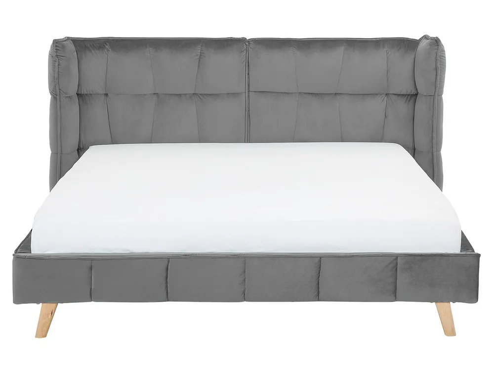 Krevet Samet SENLIS 160 x 200 cm Sivi_740835