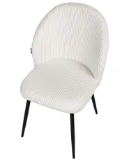 Set of 2 Dining Chairs ELOY Corduroy Off-White_1006522