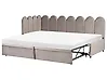 Ausziehbett Samtstoff TERROU 90 x 200 cm Taupe