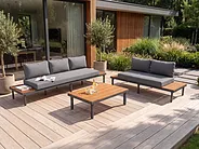 Garden Coffee Table FIVIZZANO 70 cm 90 cm Acacia Wood Dark Grey_1159432
