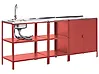 Outdoor-Küche 3er Set mit Spüle VILAMA Rot Metall