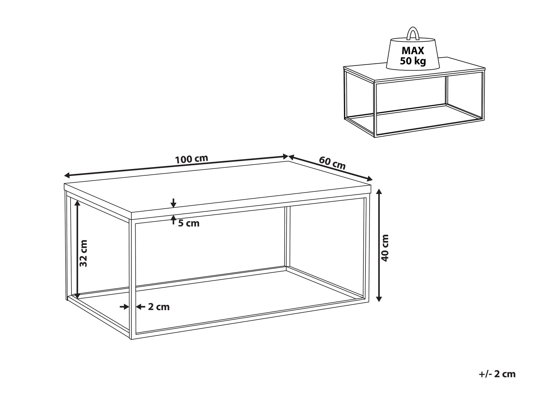 Coffee Table DELANO Grey Concrete Effect_817109