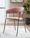 Esszimmerstuhl 2er Set MARIPOSA Samtstoff Rosa