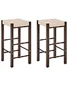 Set of 2 Bar Stools EMBRUN Wood Dark Brown